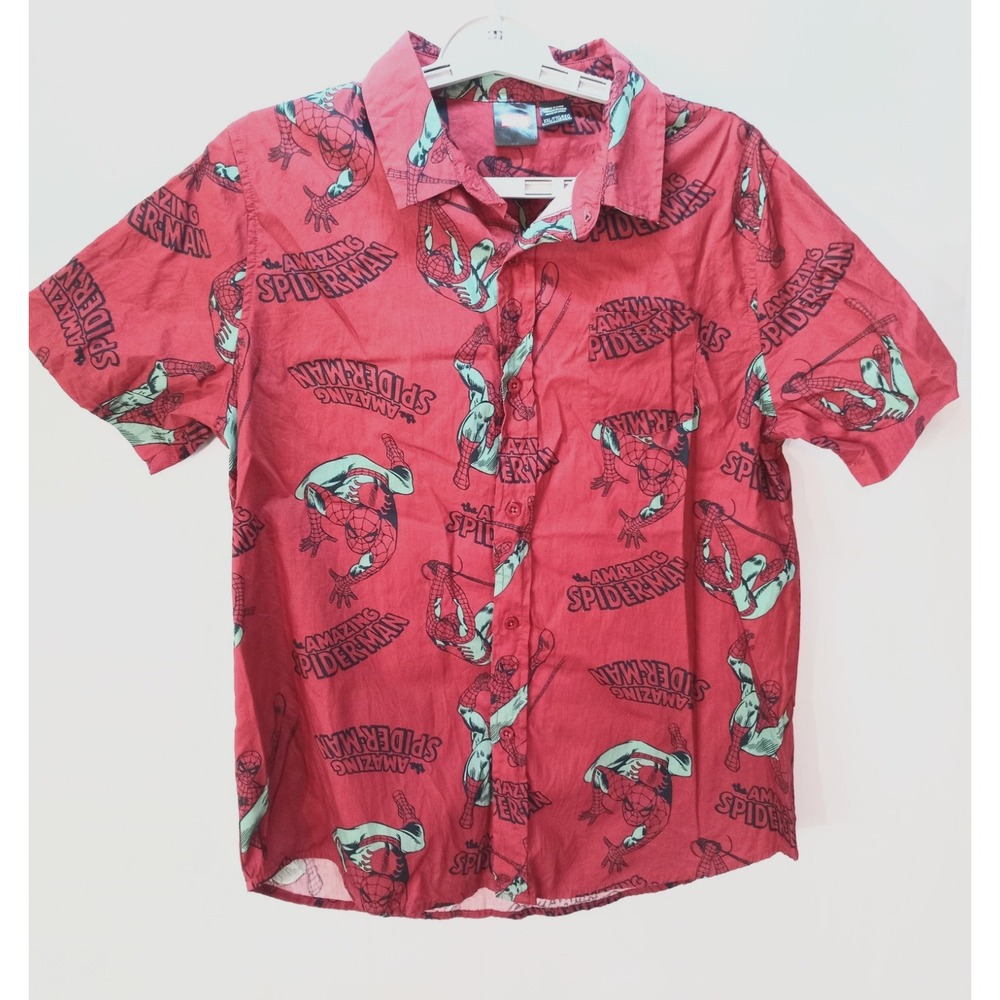 Marvel The Amazing Spider-Man Boy's Button Down Shirt, XXL